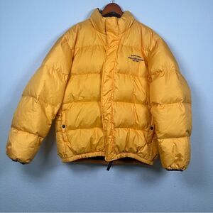 Vintage 90s Ralph Lauren Polo Waterfowl Down Puffer Jacket Yellow Y2K Men XL
